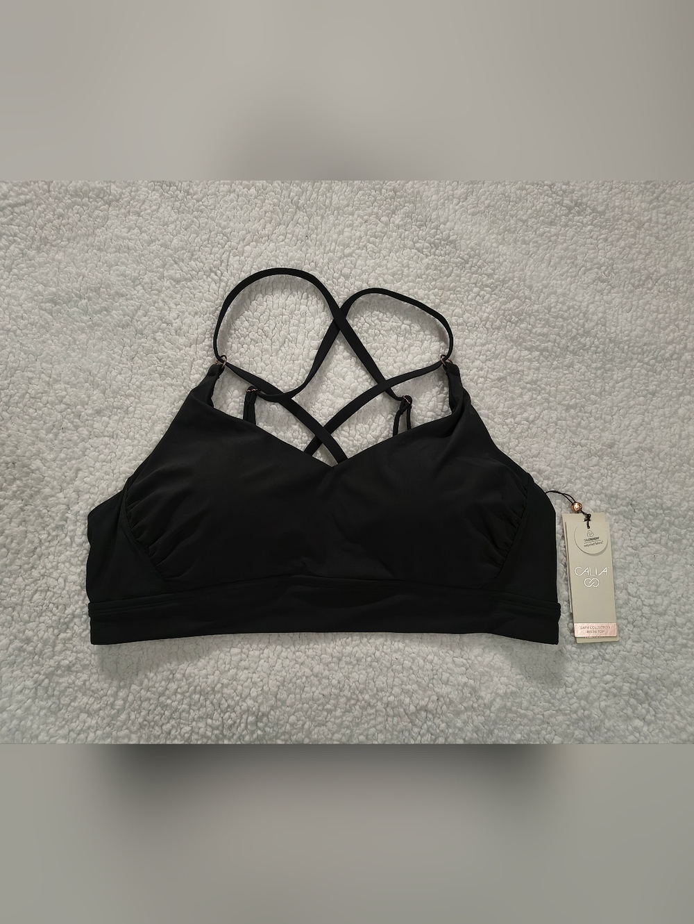 Crisscross Light Support Sports Bralette - Black